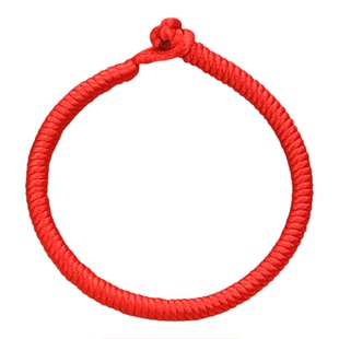 马年手工编织金刚结红绳手链可调节抽拉男女民族风幸运红色手绳