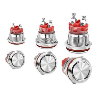 16 19 22mm大电流Ith20A自锁复位金属按钮防水短款圆形小开关常开