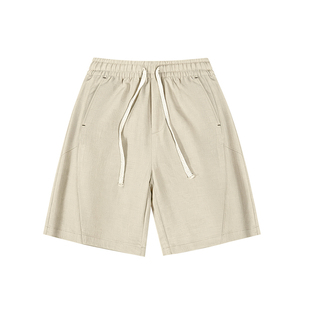 天丝亚麻休闲短裤男女同款2026夏季薄款直筒宽松垂感五分休闲裤子