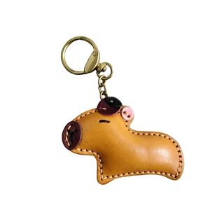 头层牛皮卡皮巴拉包包挂件钥匙扣真皮猪书包学生礼物诸事顺利挂饰