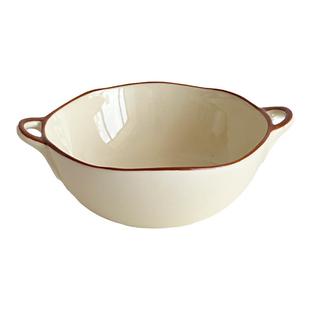 穆尼不规则泡面碗双耳碗大汤碗酸奶沙拉碗水果碗陶瓷ins风高颜值