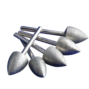 子弹型金刚砂打磨头圆锥型T形细砂磨针雕刻工具玉石打磨去皮3mm柄