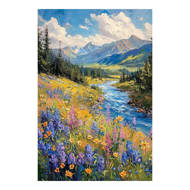 白鹿艺术纯手绘油画印象派风景画