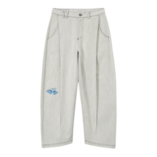 ONIARAI/鬼洗26春夏新品黑标石器时代飞蛾前褶弯刀牛仔裤26A3403