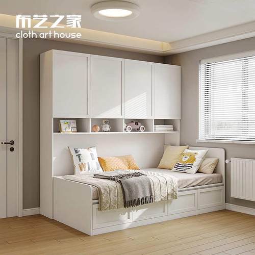 北欧简约榻榻米衣柜床一体组合现代小户型卧室省空间儿童定制床柜