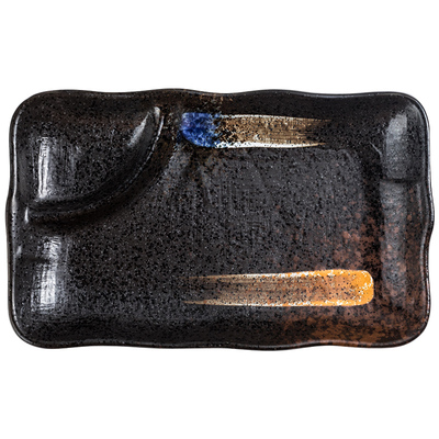 新时代长方饺盘陶瓷瓷盘带碟子