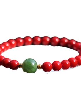 南红满肉手串黄金女猫眼碧玉