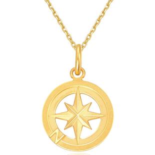 明牌珠宝黄金首饰 足金航海指南针吊坠挂坠时尚 送女友AFC0246