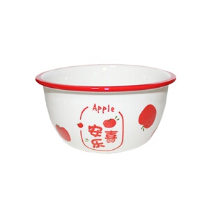 好运祝福圆形陶瓷小碗护边碗家用儿童饭碗刨冰碗精致好看的碗礼盒