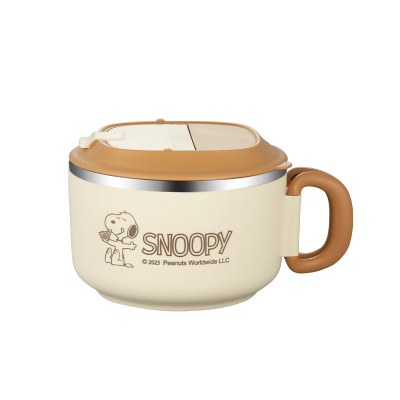 史努比泡面碗宿舍学生带盖304不锈钢大容量高颜值个人专用餐饭盒