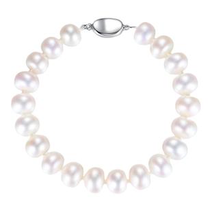 珍珠手链女适合妈妈戴的天然淡水真珍珠手饰品纯银大颗馒头珠定制