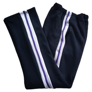 定制中小学生校服裤子藏蓝宽白压深紫春秋直筒裤男女学生裤有加绒