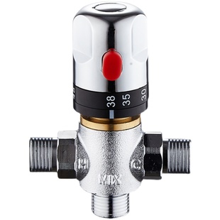 全铜智能恒温阀管道混水阀可调冷热控温开关热水器太阳能淋浴混合