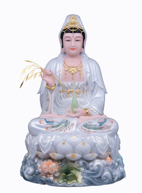 汉白玉全堂佛家用供奉摆件