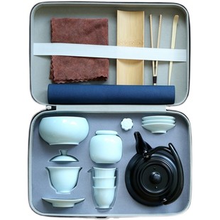 茶艺教学培训茶具套装德化白瓷功夫茶具家用陶瓷盖碗泡茶旅行装