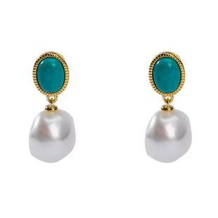 【自营】VITARING淡水珍珠绿松石耳坠女高级轻奢小众设计原创耳饰