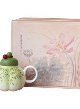 画续手绘小雏菊釉下彩南瓜壶