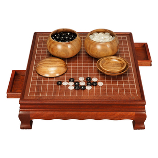 御圣围棋棋盘高档桃花芯家用实木围棋桌云子成人围棋盘套装TW-609