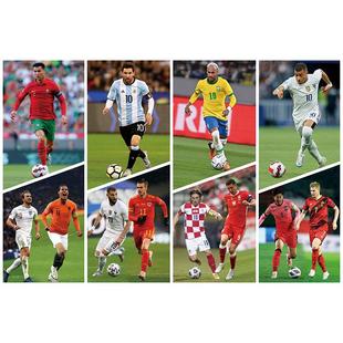 2026世界杯足球球星海报梅西C罗姆巴佩装饰画彩票店布置墙贴挂图