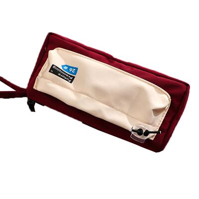 楷庭松紧带帆布耐脏笔袋