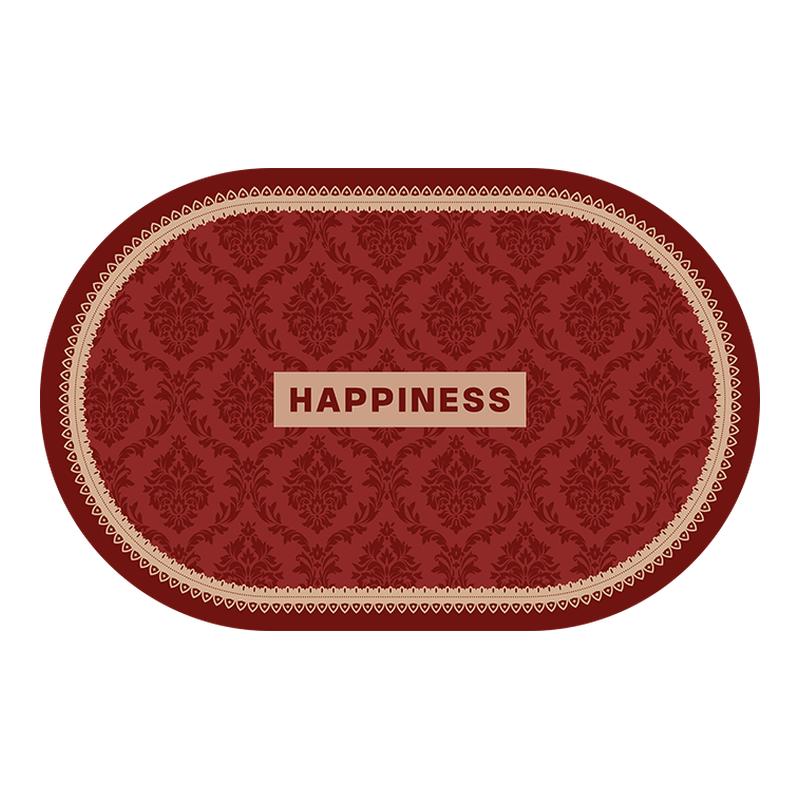 卫生间地垫喜庆浴室防滑垫软硅藻泥垫子家用脚垫厕所门口吸水垫