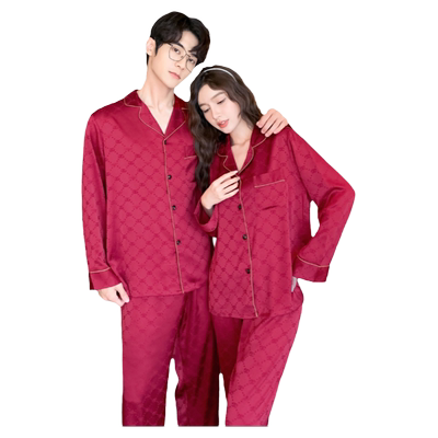 情侣冰丝绸春秋季新款睡衣家居服