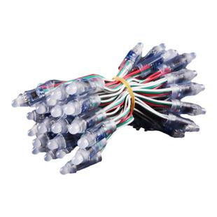 明翠12mm 七彩全彩弦彩LED外露灯串 穿孔灯珠 广告招牌发光字灯串