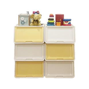 爱丽思家用塑料前开式翻盖收纳箱儿童零食玩具收纳盒衣物整理箱柜