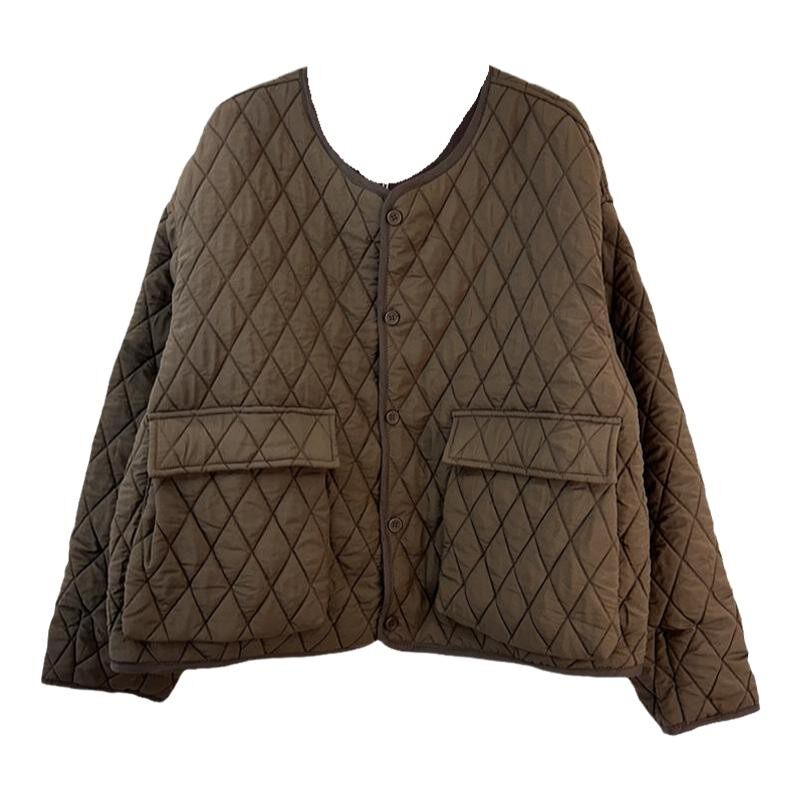 超轻保暖棉服哑光圆领棉外套棉服