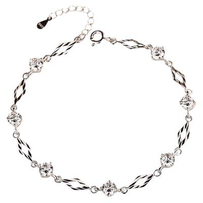 圣诞礼物送女生“七钻”足银手链