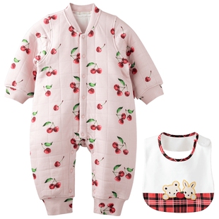 [樱之季节]aqpa爱帕夹棉婴儿连体衣秋冬保暖宝宝衣服外出服可爱萌