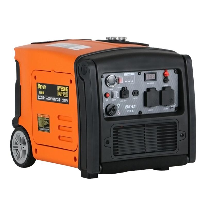 合伙熊变频汽油发电机220V小型家用摆摊静音5500W户外野营便携式