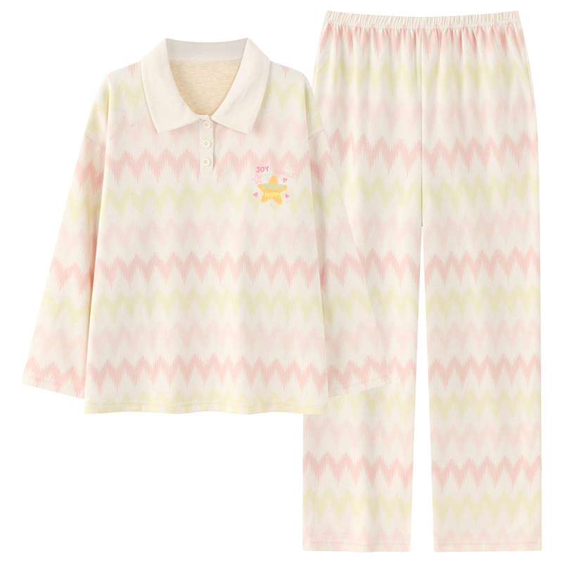 春秋冬季女款羊绒加绒加厚家居服