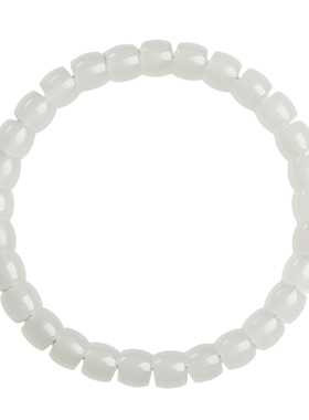 印象眸和田玉手串女款白玉直切珠