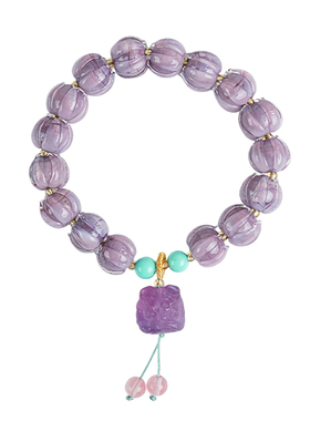 故宫紫色琉璃手串生日礼物