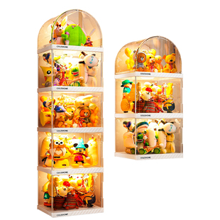 娃娃收纳桶玩偶收纳神器放布毛绒玩具展示架手办家用置物箱透明柜