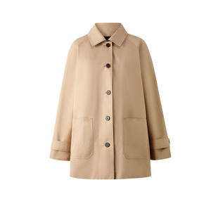 PRICH时尚气质单排扣翻领风衣2026春季新款宽松廓形挺括外套女