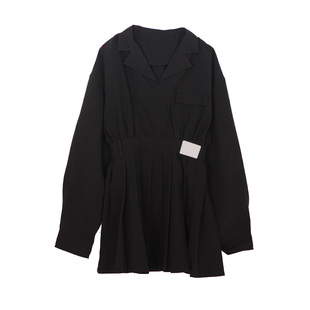 INSEVEN十三行2025新款设计感小众百褶连体短款连衣裙女装春秋季