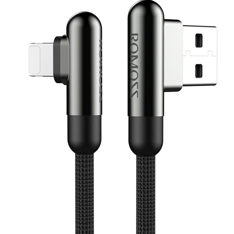 罗马仕苹果弯头数据线适用iPhone13快充11手机7充电线8plus游戏款12promax手表usb接口短款6车载吃鸡神器耳机