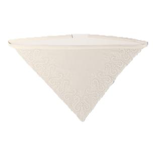 Maje2025春夏女士法式时尚白色点状花纹装饰边缘三角形设计围巾