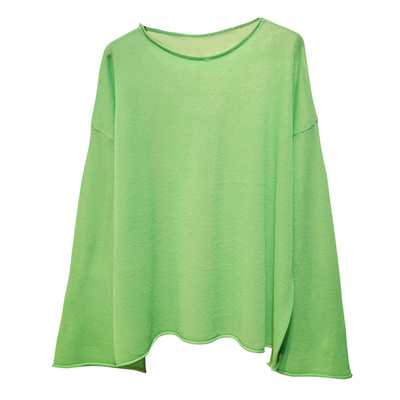 慵懒风薄款套头针织衫女