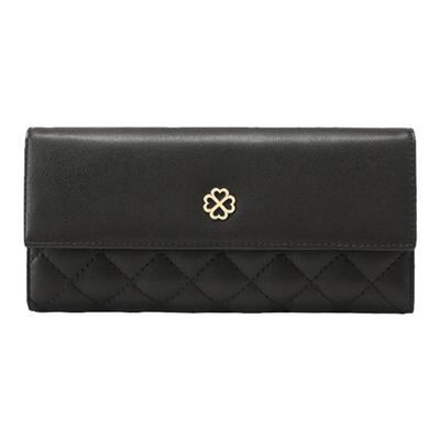 牛皮长款钱夹稻草人真皮可爱女