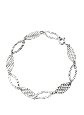 椭圆菱片耀光手链纯银优雅时尚女