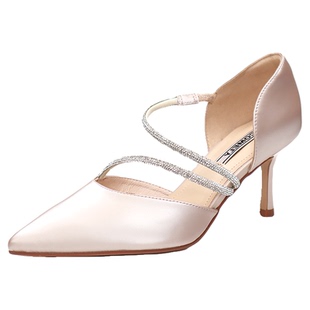 COMELY康莉2025夏款细跟高跟尖头水钻带真皮休闲女鞋凉鞋KYQ42151