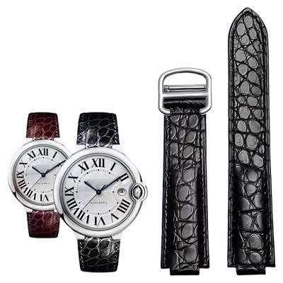 适配蓝气球凸口手表带鳄鱼皮