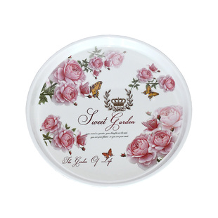 【破损补发】家用托盘水杯盘欧式加厚密胺茶盘圆盘创意水果收纳盘