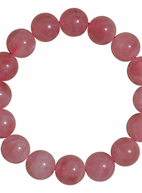 天然老矿马粉三圈手串紫芙蓉石透