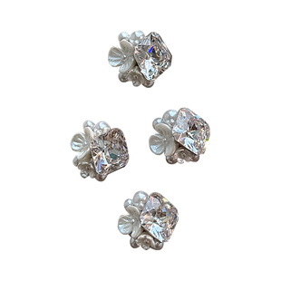 美甲繁花锆石堆钻高品质轻奢珍珠立体ins风冰糖肥方指甲饰品Z100