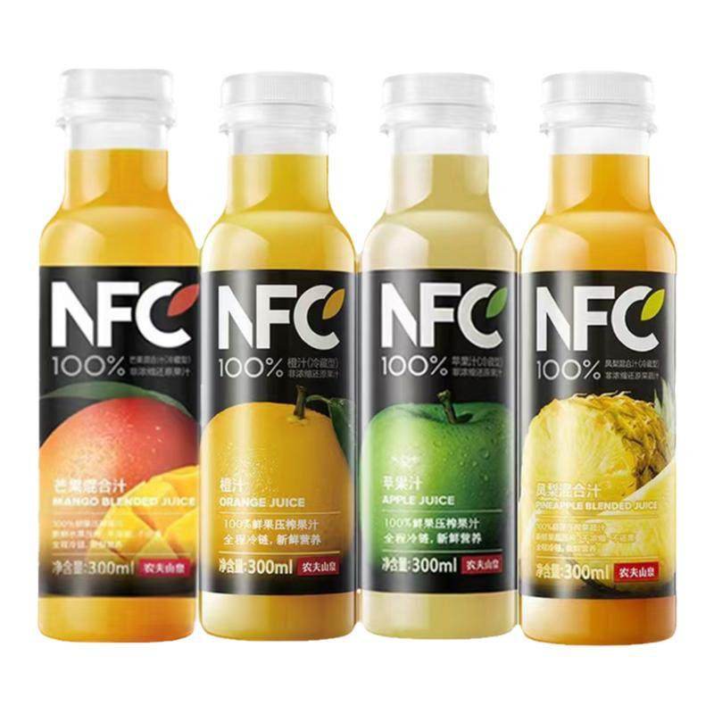 农夫山泉NFC果汁300ml*6鲜榨苹果凤梨汁橙汁