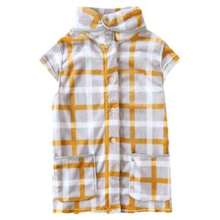 秋冬新护肩颈女士保暖马甲法兰绒格子家居服高领护颈休闲坎肩